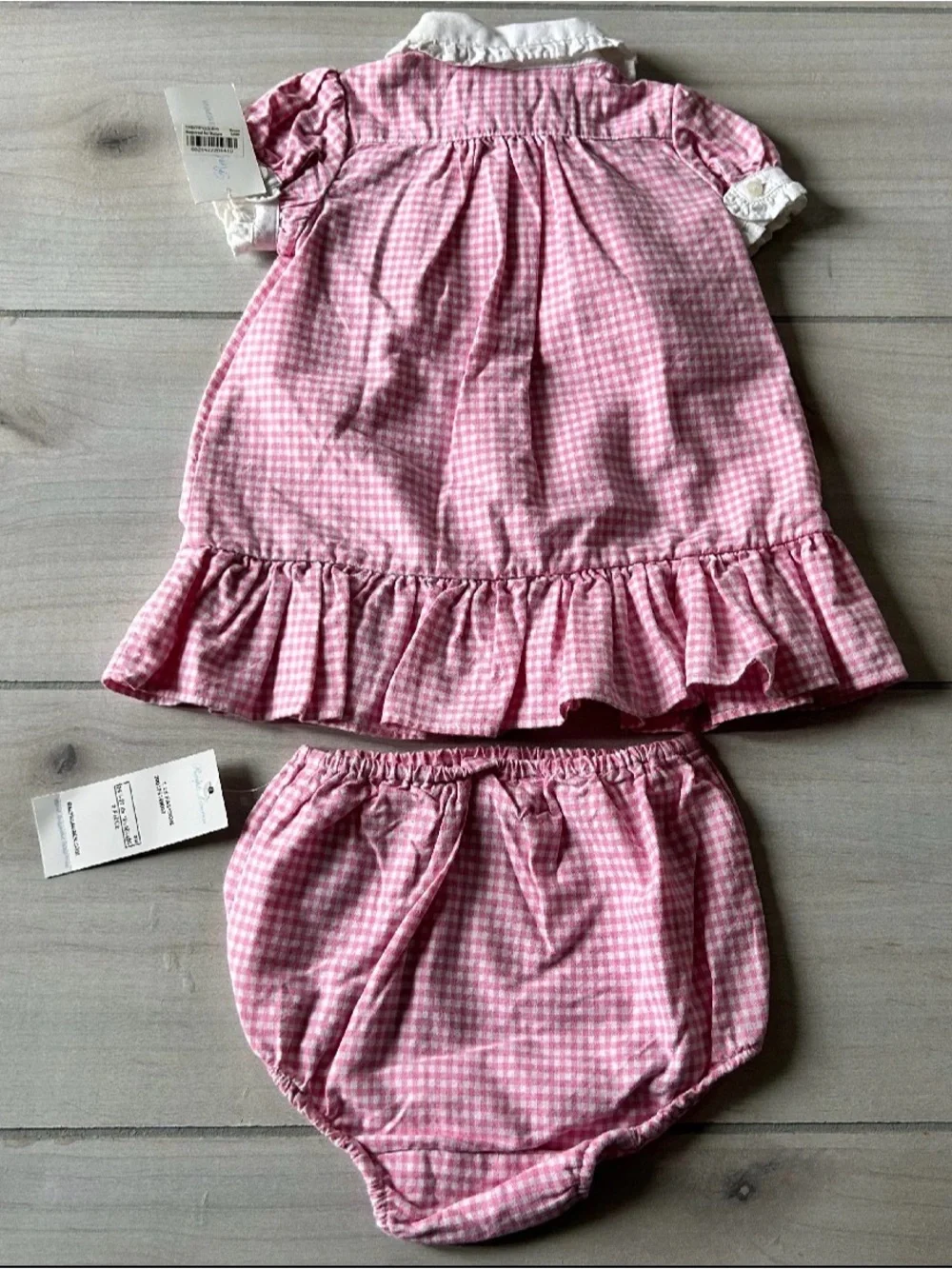 NWT Ralph Lauren Pink Gingham Dress & Bloomers Set - Picture 4 of 4